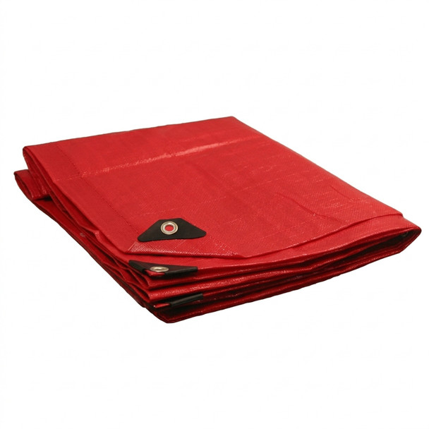 18' X 24' Heavy Duty Premium Red Poly Tarp(17'6"x23'6")