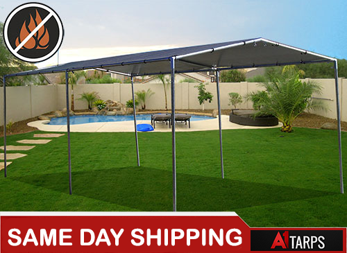 10' X 16' 3/4" LOW PEAK WITH FIRE RETARDANT TARP