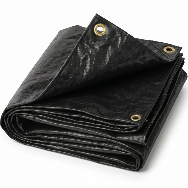 12' X 12' Super Heavy-Duty Tarp Black(11'6" X 11'6")