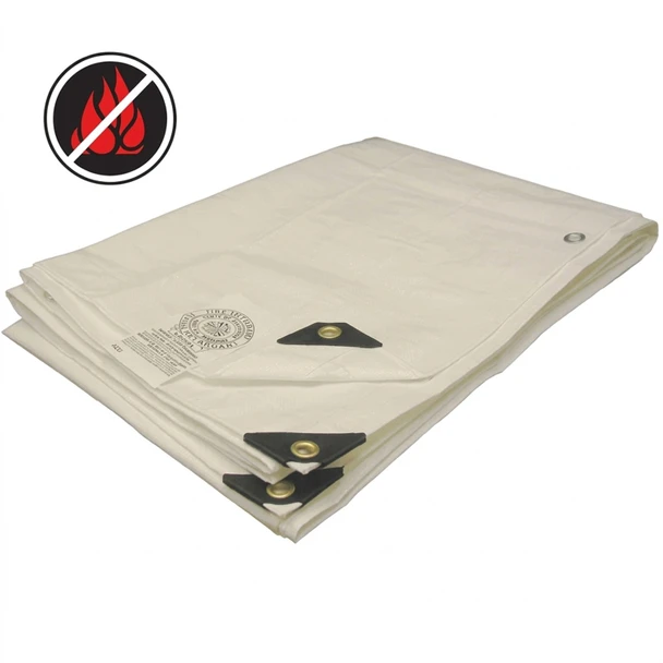 White Fire Retardant Tarp 30' x 30'
