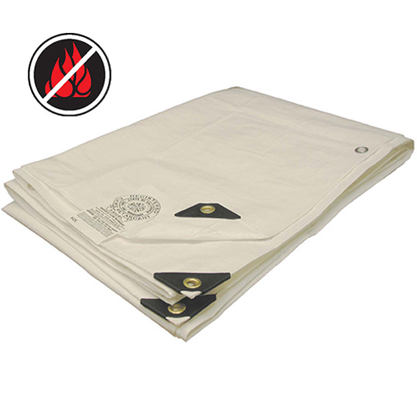 White Fire Retardant Tarp 8' x 10'