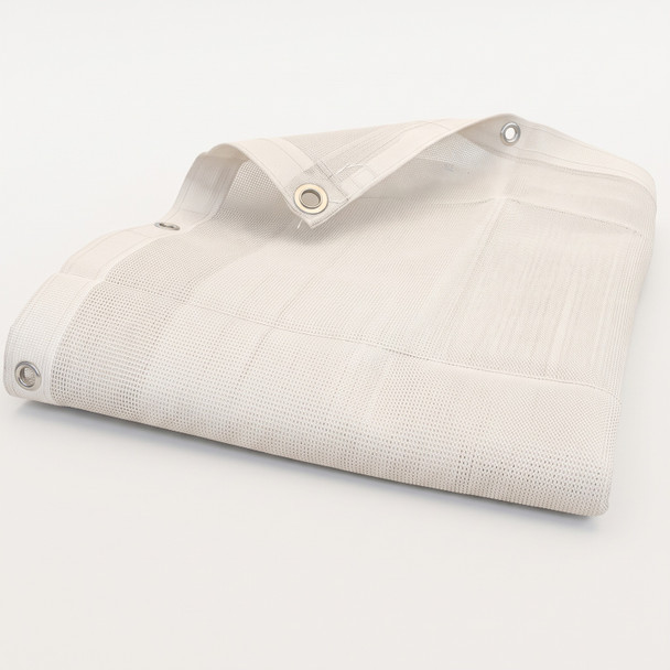 White Mesh Tarp 06' x 16'(Finished Size 5'6" x 15'6")