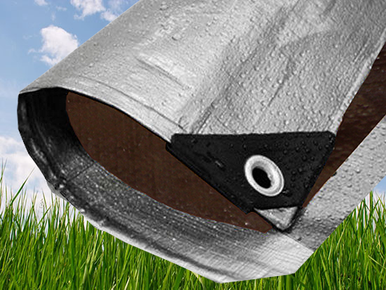 16' x 20' Super Heavy-Duty Tarp - Silver/Brown