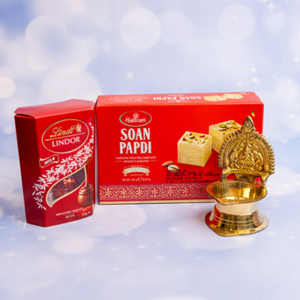 Laxmi Diya with Chocolate & Soan Papdi