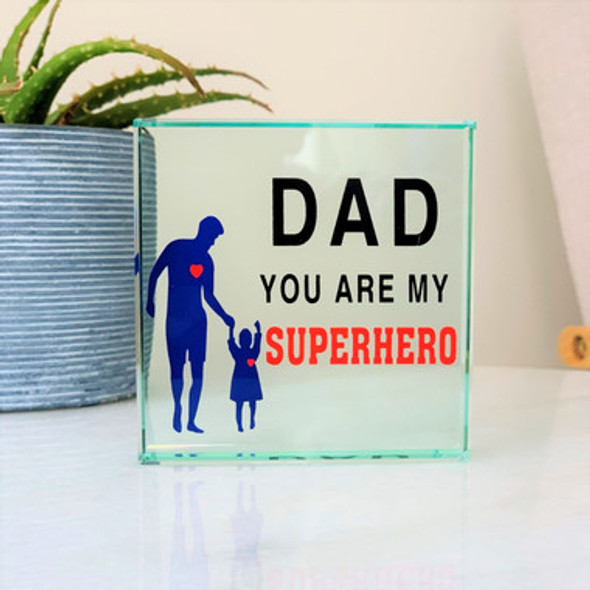 Dad Superhero Glass Frame