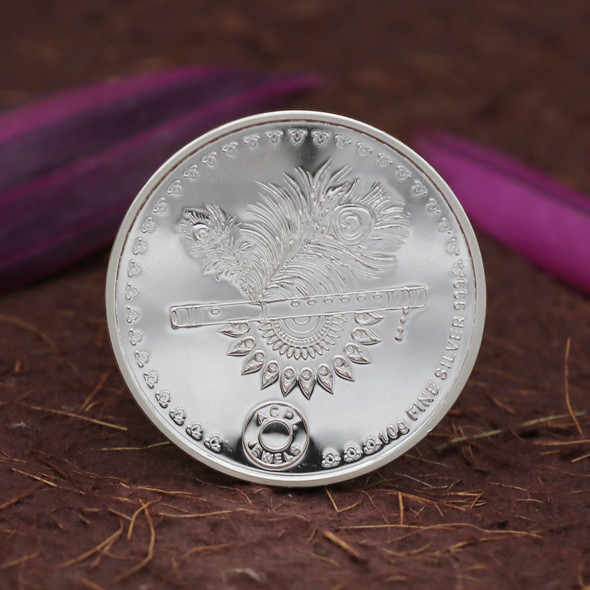999 Silver Radha Krishna Coin 10gm