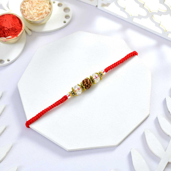 Single Rakhi With Puja Thali & Almond Nuts