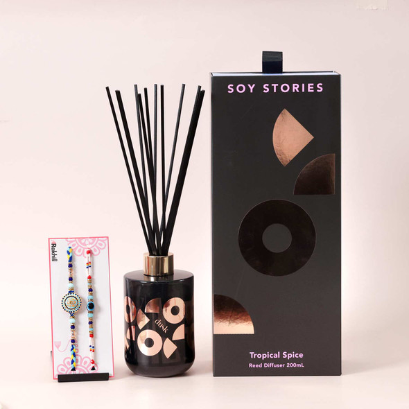 Rakhi Set With Soy Stories Reed Diffuser