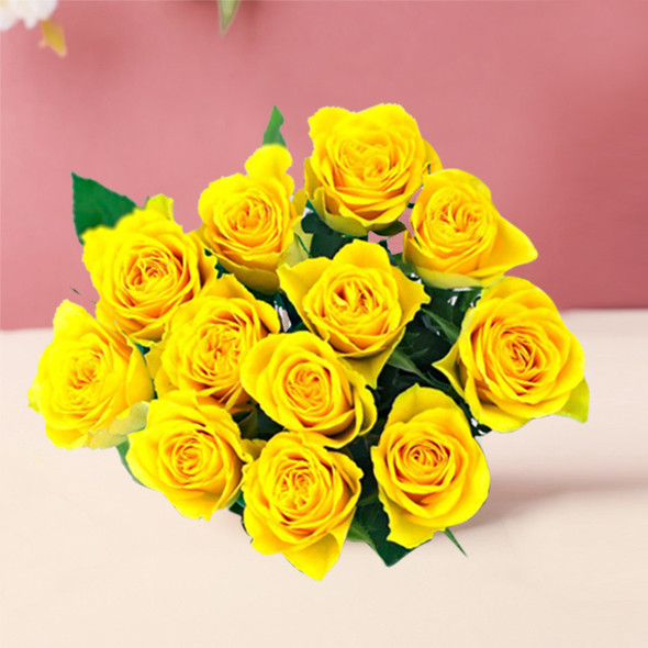 Yellow Cymbidium Roses Bouquet