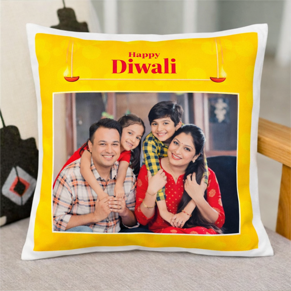 Happy Diwali Personalized Photo Cushion
