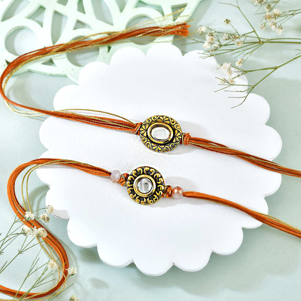Set of 2 Rakhi with Kaju Katli