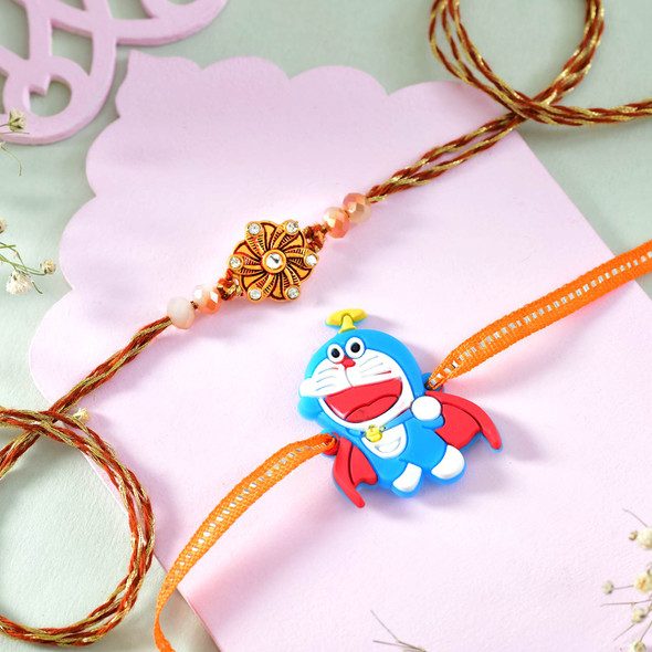 Bhai Rakhi & Doraemon Kids Rakhi Set