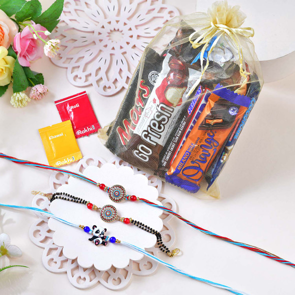 Family Rakhi Trio with Imported Chocolates