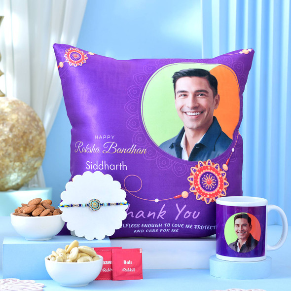 Personalized Rakhi Gift Combo with Dry Fruits