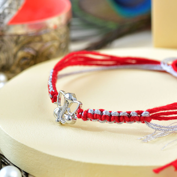925 Sterling Silver Ganesha Thread Rakhi