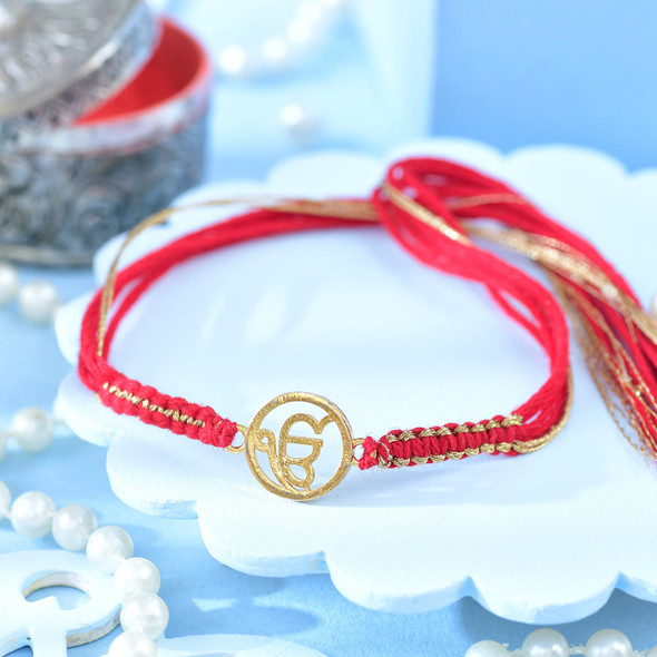 Gold Plated Ek Onkar Thread Rakhi