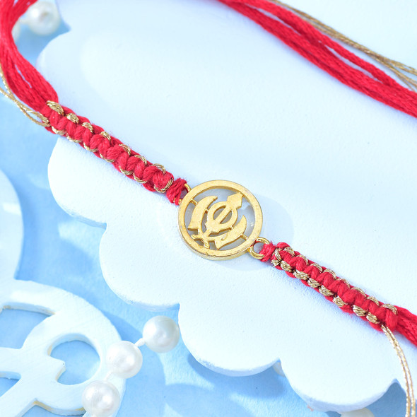 Gold Plated Khanda Thread Rakhi