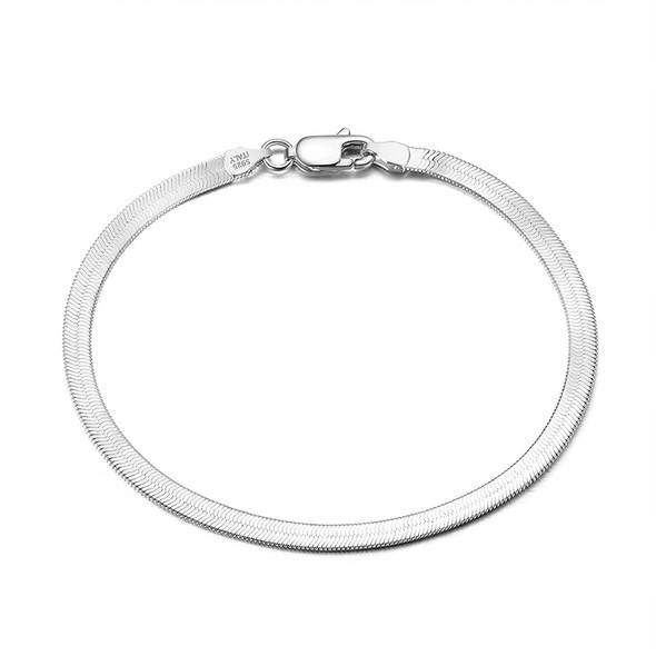 925 Sterling Silver Herringbone Chain Bracelet