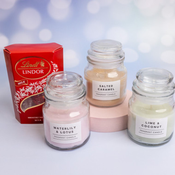 Lindt Chocolate with Assorted Fragrant Candles