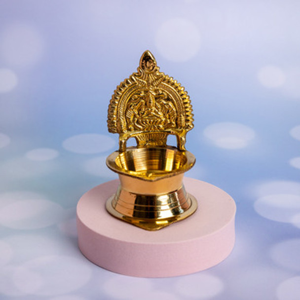 Decorated Ganpati with Brass Laxmi Diya