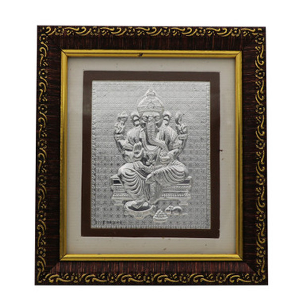 Silver Ganesha Frame 14cm x 12.5cm