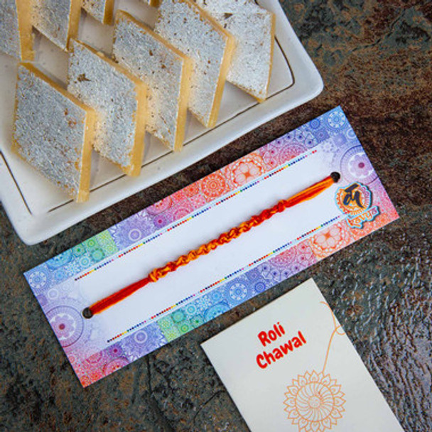 Bhaidooj Kalava with Pure Silver Coated Kaju Katli