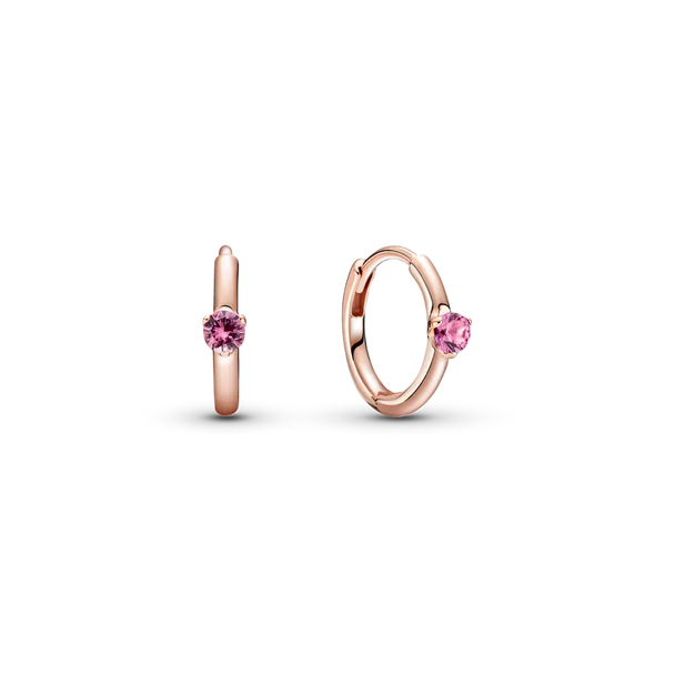 Pink stone hoop Earrings