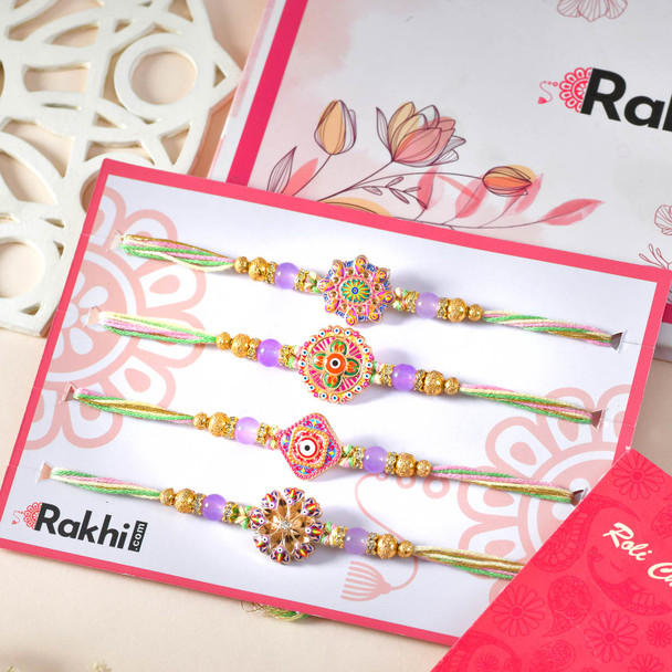 Elegant Multicolor Traditional Rakhi Set