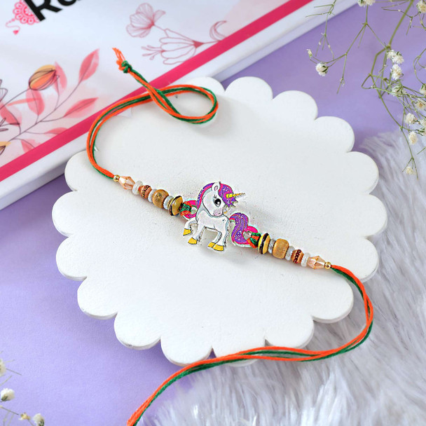 Kid's Unicorn Rakhi With Snickers Chocolates