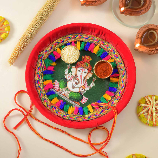 Pavitra Bandhan Rakhi Set With Pooja Thali & Sweet