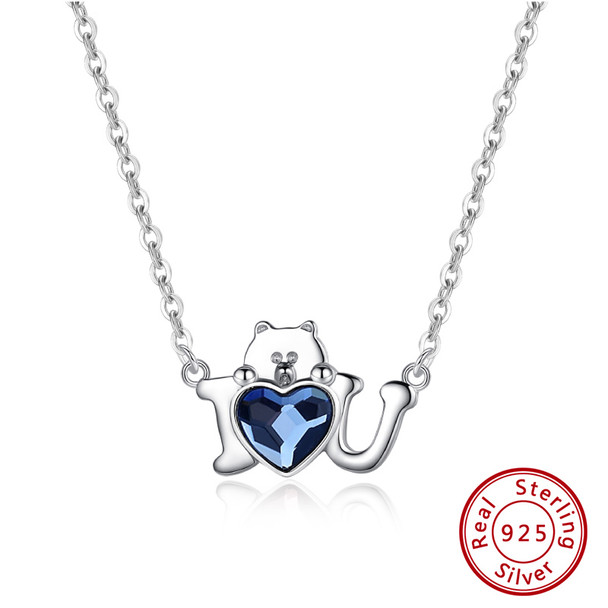 925 Sterling Silver Blue Swarovski Chain