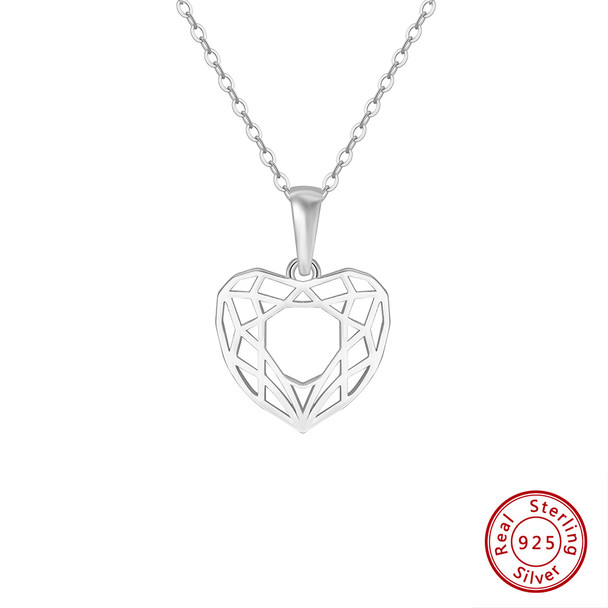 Exquisite 925 Sterling Silver Rhodium Plated  Pendant With Chain