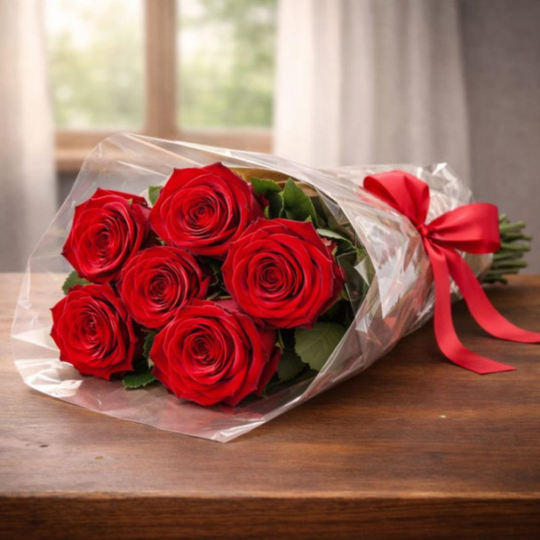 Six Red Roses Bouquet