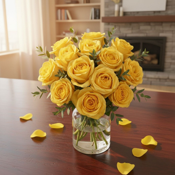 Yellow Cymbidium Roses Bouquet