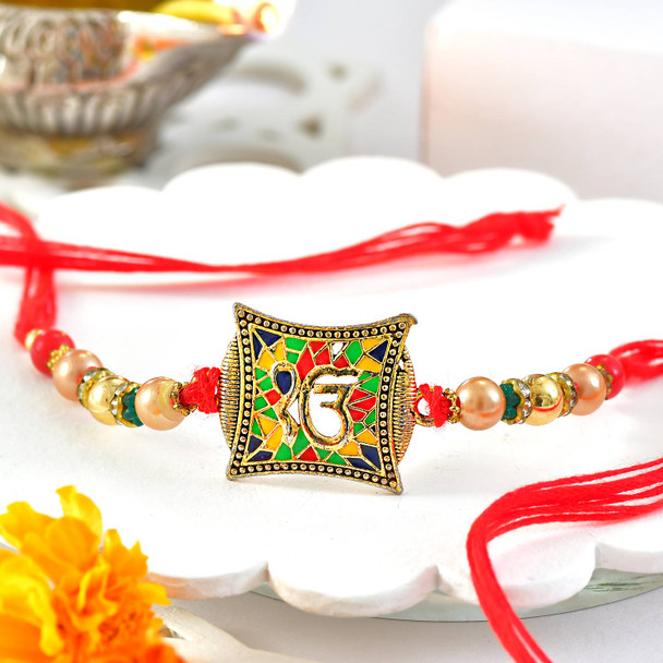 Ek Onkar Rakhi With Assorted Dryfruit Nuts Ek Onkar Rakhi With Assorted Dryfruit Nuts