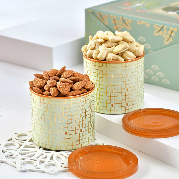 Elegant Rakhi Gift Box with Dry Fruits and Chocolate
