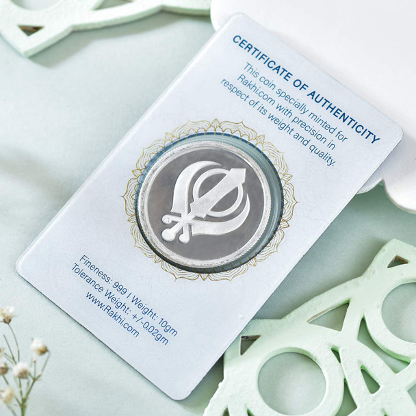 Bhai Dooj Thread with Guru Nanak Silver Coin 10gm