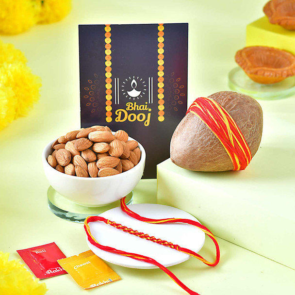 Traditional Bhaidooj Dry Coconut & Almond Gift Set