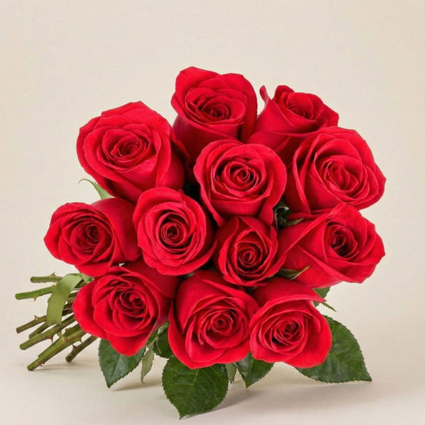 Red Roses Bouquet With Tropical Torte Cake