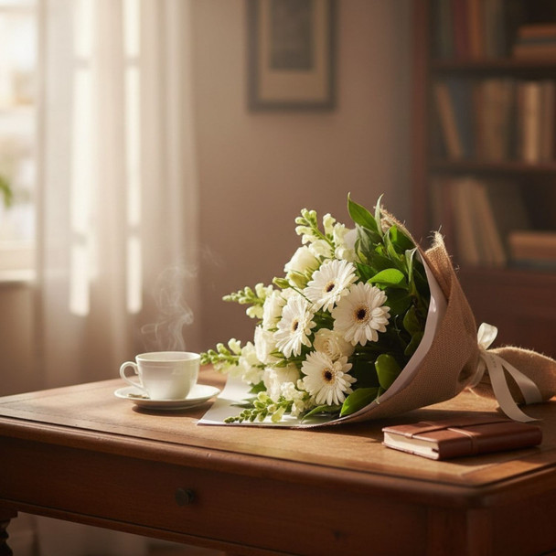 Pure Serenity White Bloom Bouquet