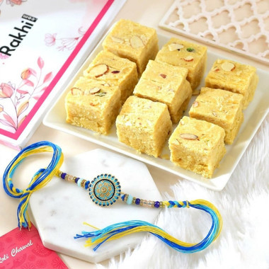 Stunning Brother Rakhi with Soan Papdi