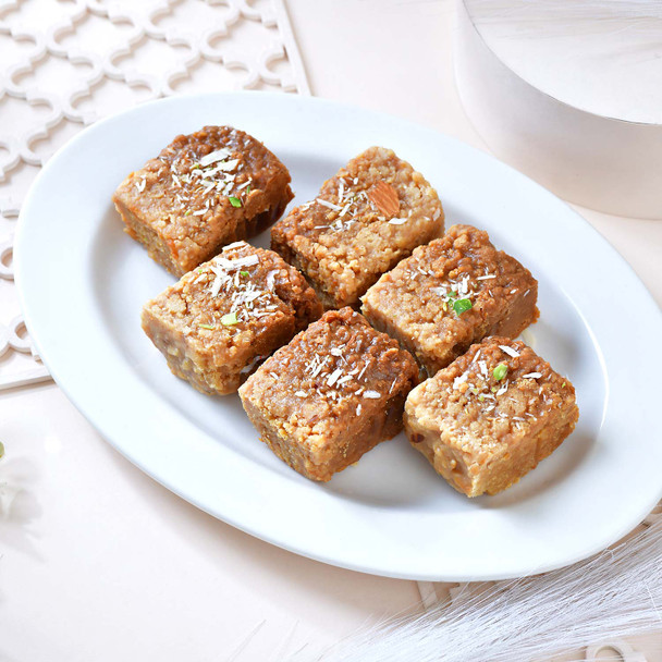 Sacred Rudraksha Rakhi Set with Milk Cake