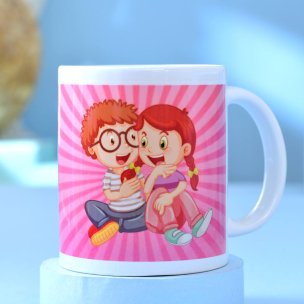 Personalized Brother Cushion, Mug & Lindt Chocolate Rakhi Gift Hamper