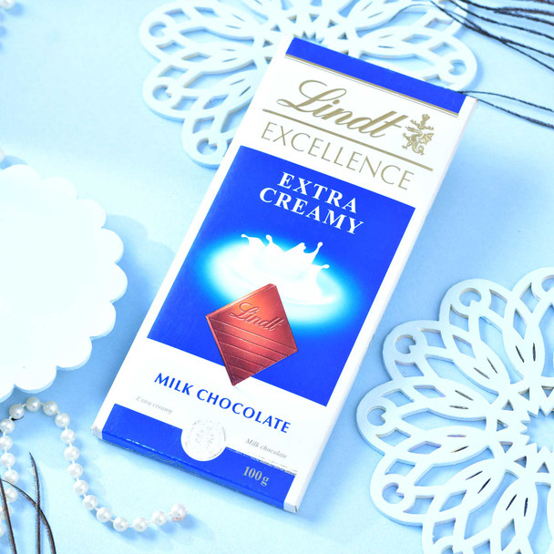 Designer Rakhi Trio with Lindt Chocolate & Kaju Katli
