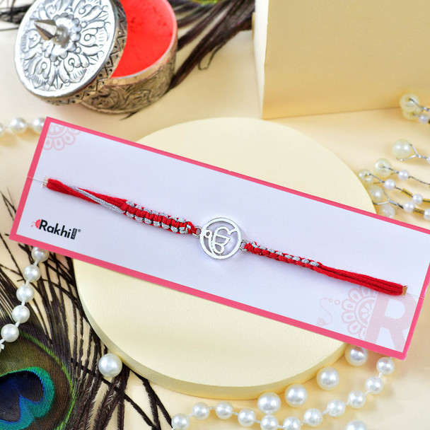 925 Sterling Silver Ek Onkar Thread Rakhi