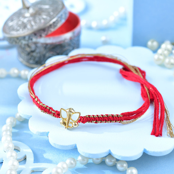 Gold Plated Ganesha Thread Rakhi