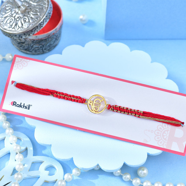 Gold Plated Ek Onkar Thread Rakhi