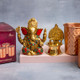 Ganesha Idol with Laxmi Diya & Glass Set