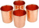 Copper-Hammered-Glass Set of 4