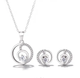 925 Silver Round Necklace and Earring Exquisite Jewelry Set